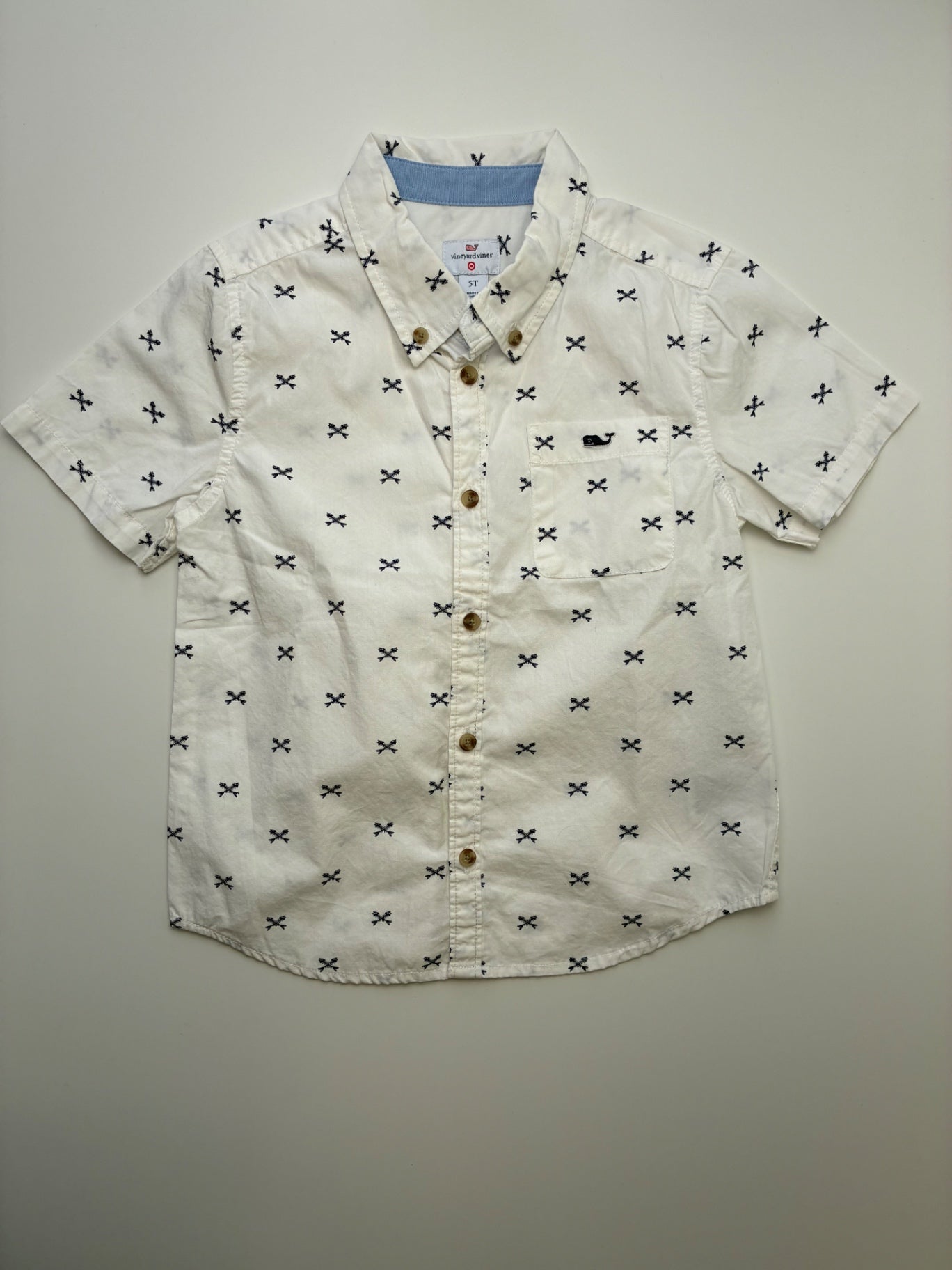 Vineyard Vines x Target Shirt - White Fishbone Button Down | size 5T