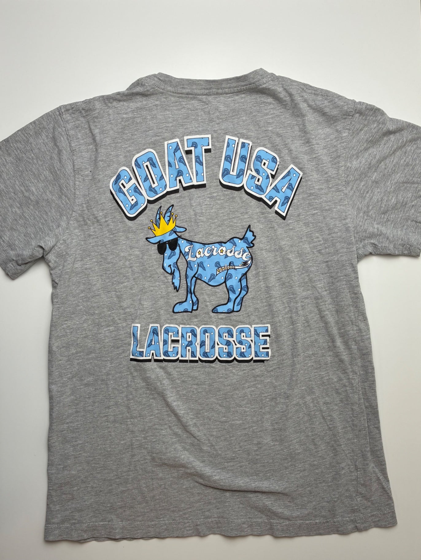 Goat USA T-Shirt - Gray Heathered Graphic (Adult Size S) | size Men's S
