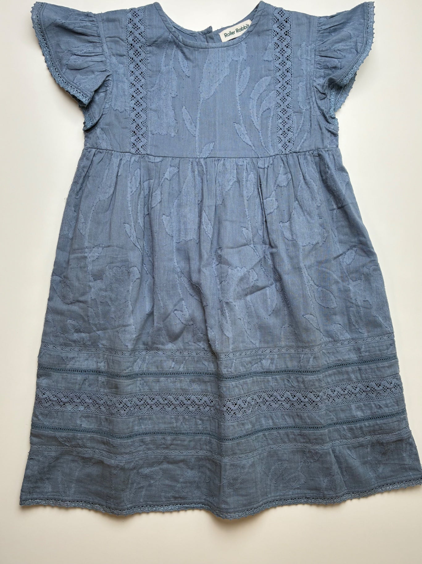 Roller Rabbit Dress - Blue Flutter Sleeve | size 7/8