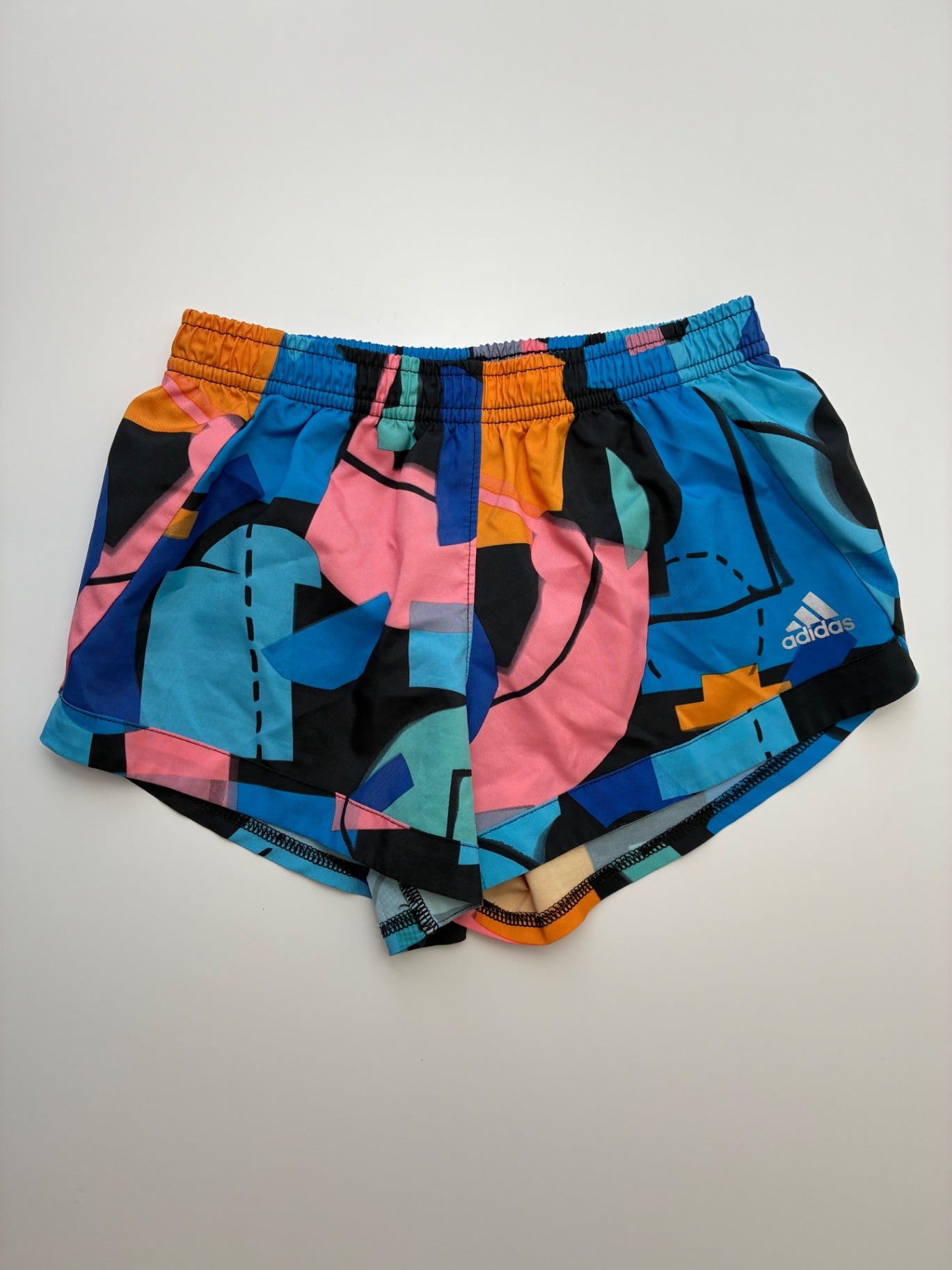 Adidas Shorts - Multicolor Geometric Pattern | size 7/8