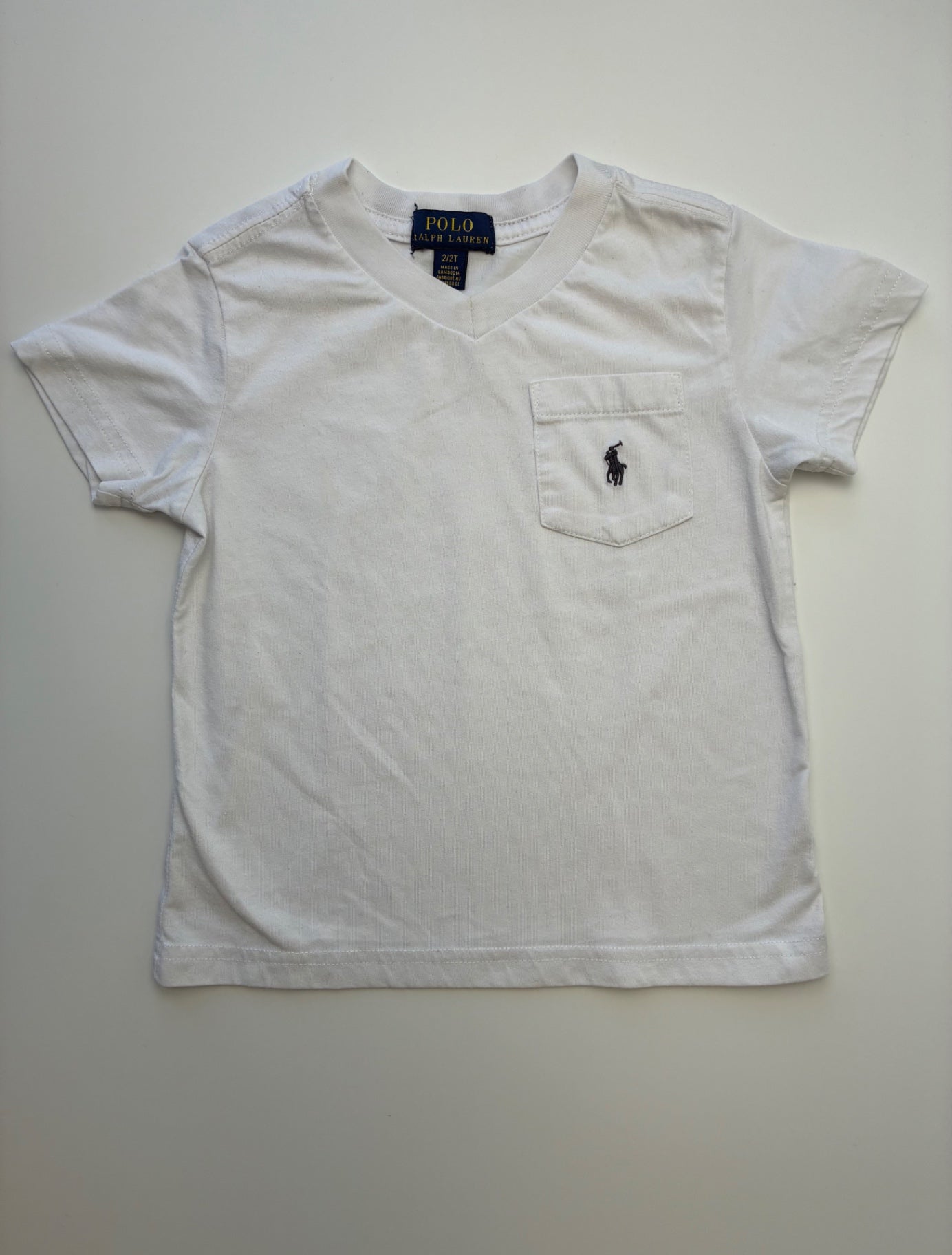 Polo Ralph Lauren T-Shirt - White V-Neck | size 2T