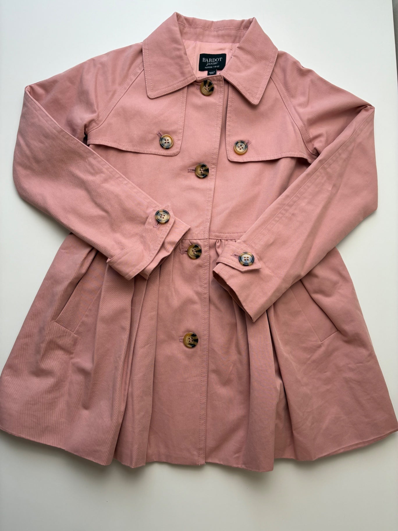 Bardot Junior Coat/Jacket - Pink Mia Classic Trench | size 7