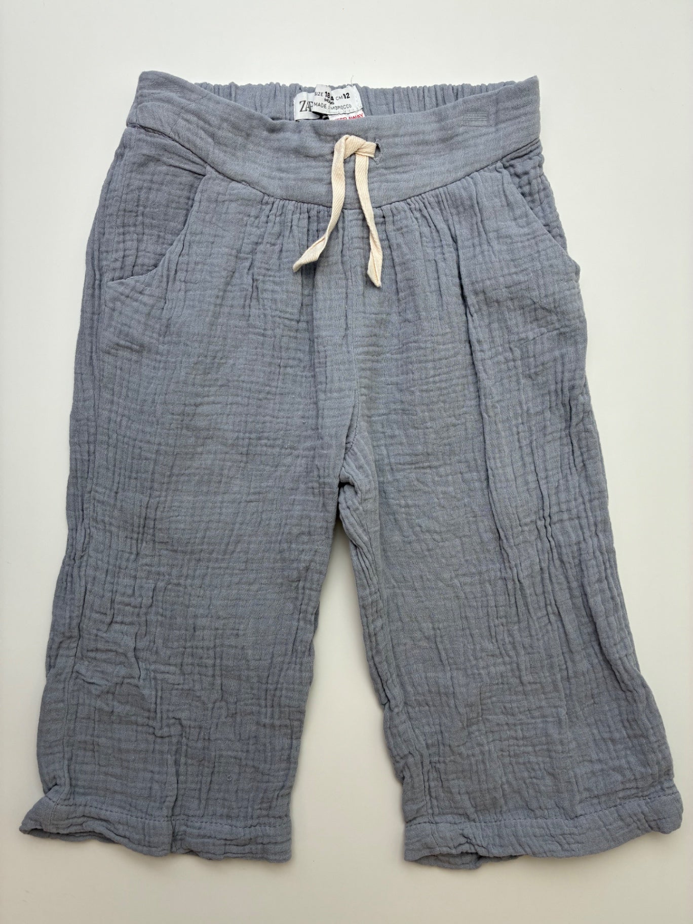 Zara Pants - Gray Textured Wide Leg | size 18 - 24 Months