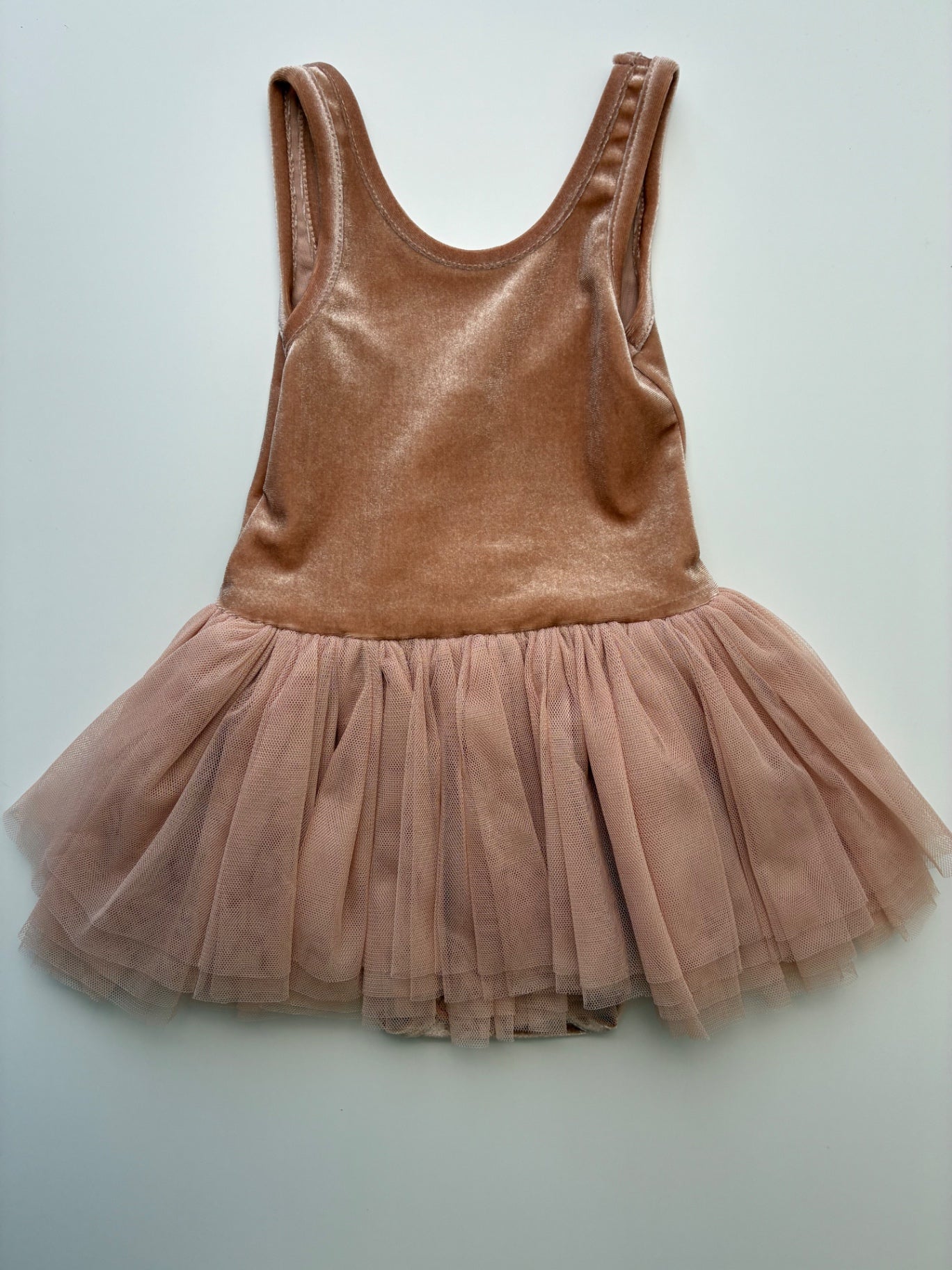 Noralee Dress - Tan Velvet Tutu Bodysuit | size 2T