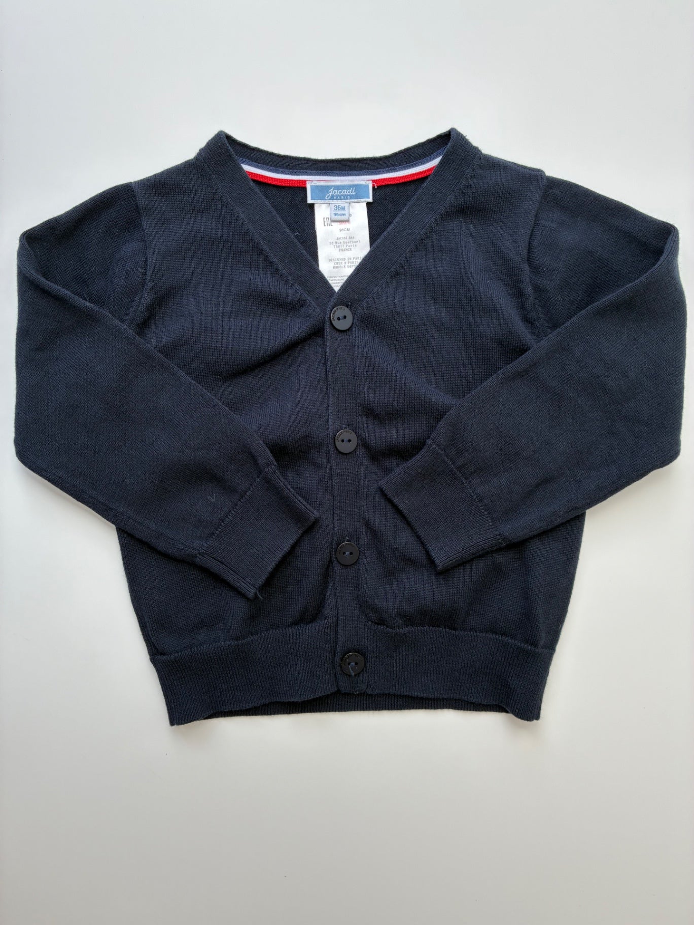 Jacadi Sweater - Navy Blue 100% Cotton Cardigan | size 36 Months