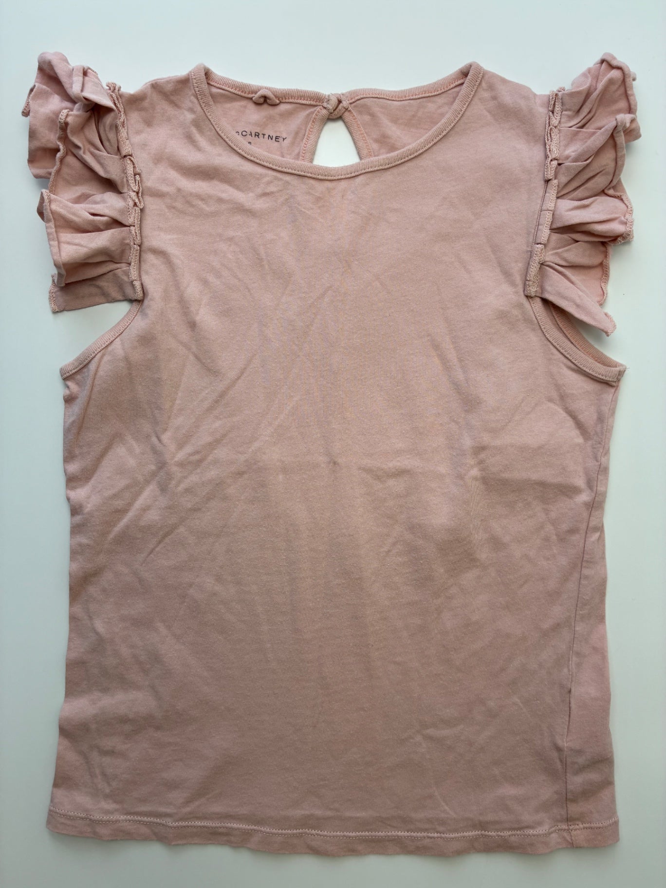 Stella McCartney Tank Top - Pink Flutter Sleeve 100% Cotton | size 8