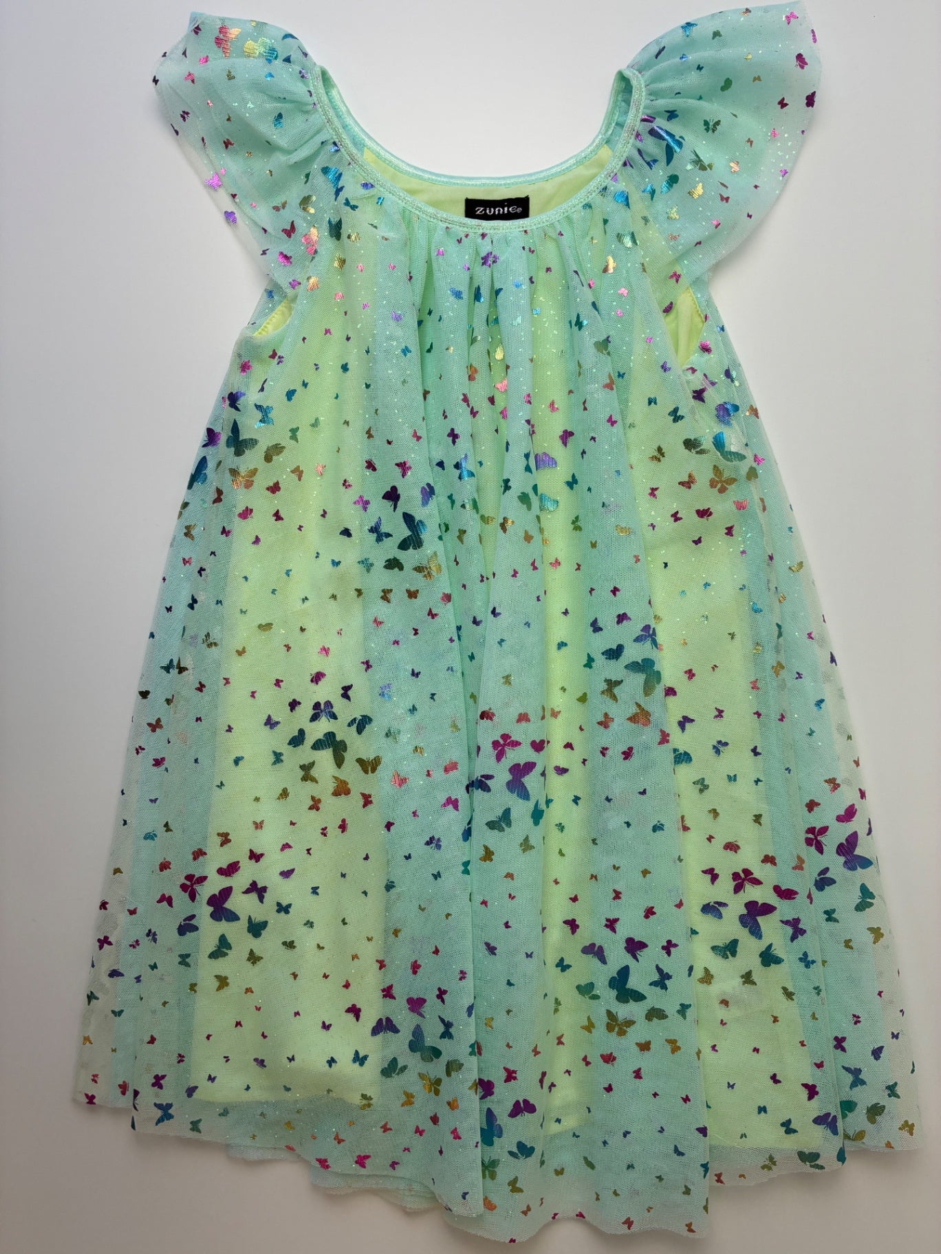 Zunie Dress - Green Rainbow Butterfly Tulle | size 8