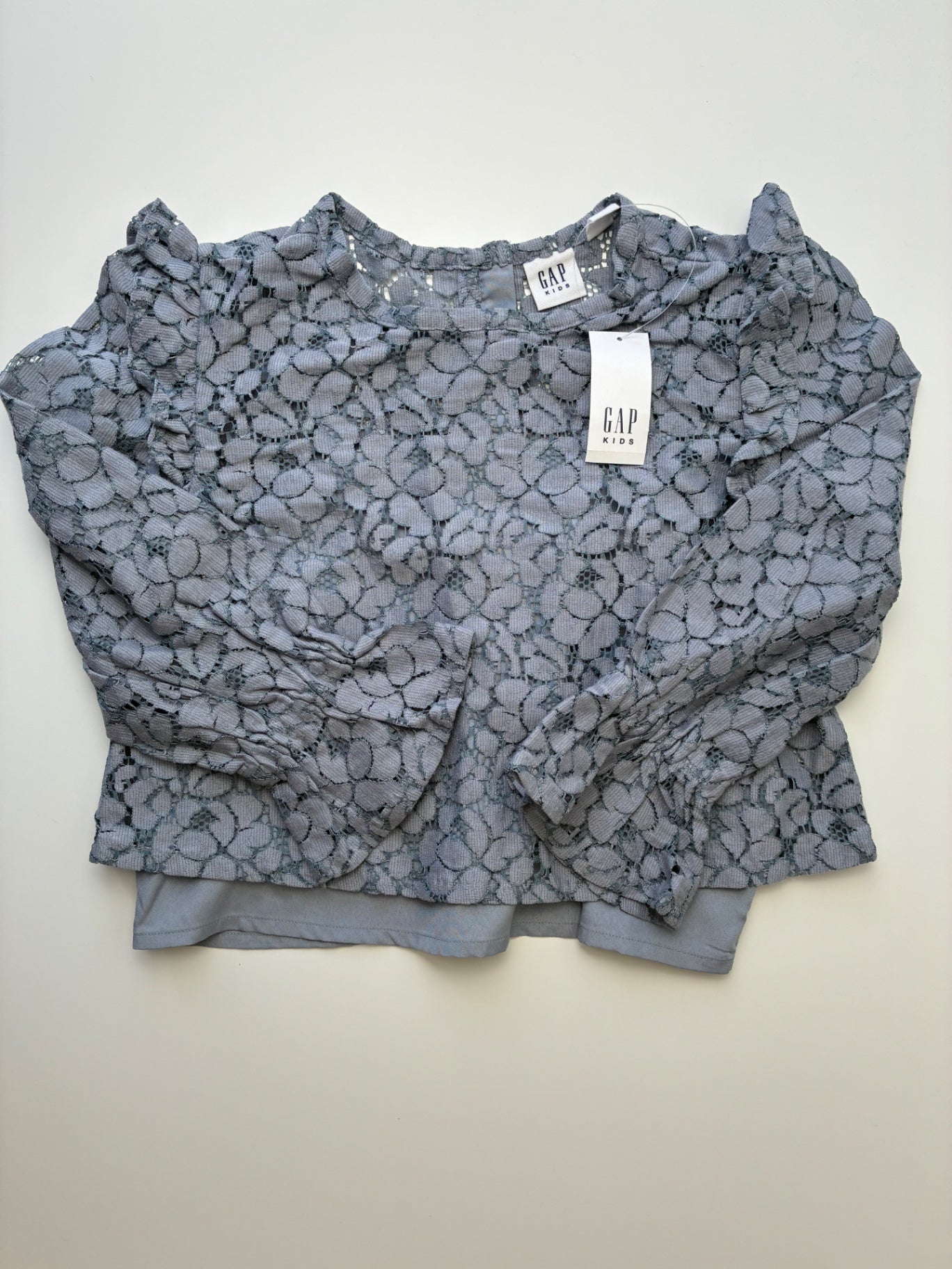 Gap Kids Shirt - Blue Long Sleeve Lace Blouse | size 4T/5T