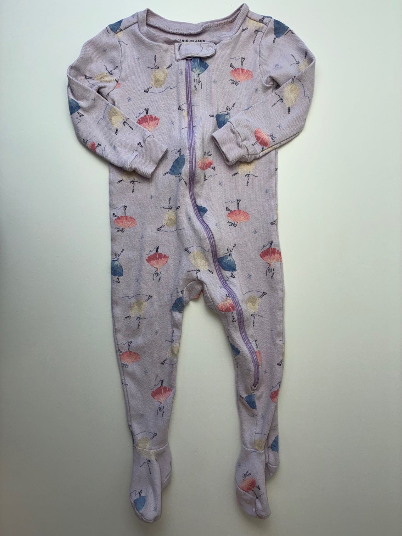 Janie and Jack Onesie - Purple Ballerinas | size 12 - 18 Months