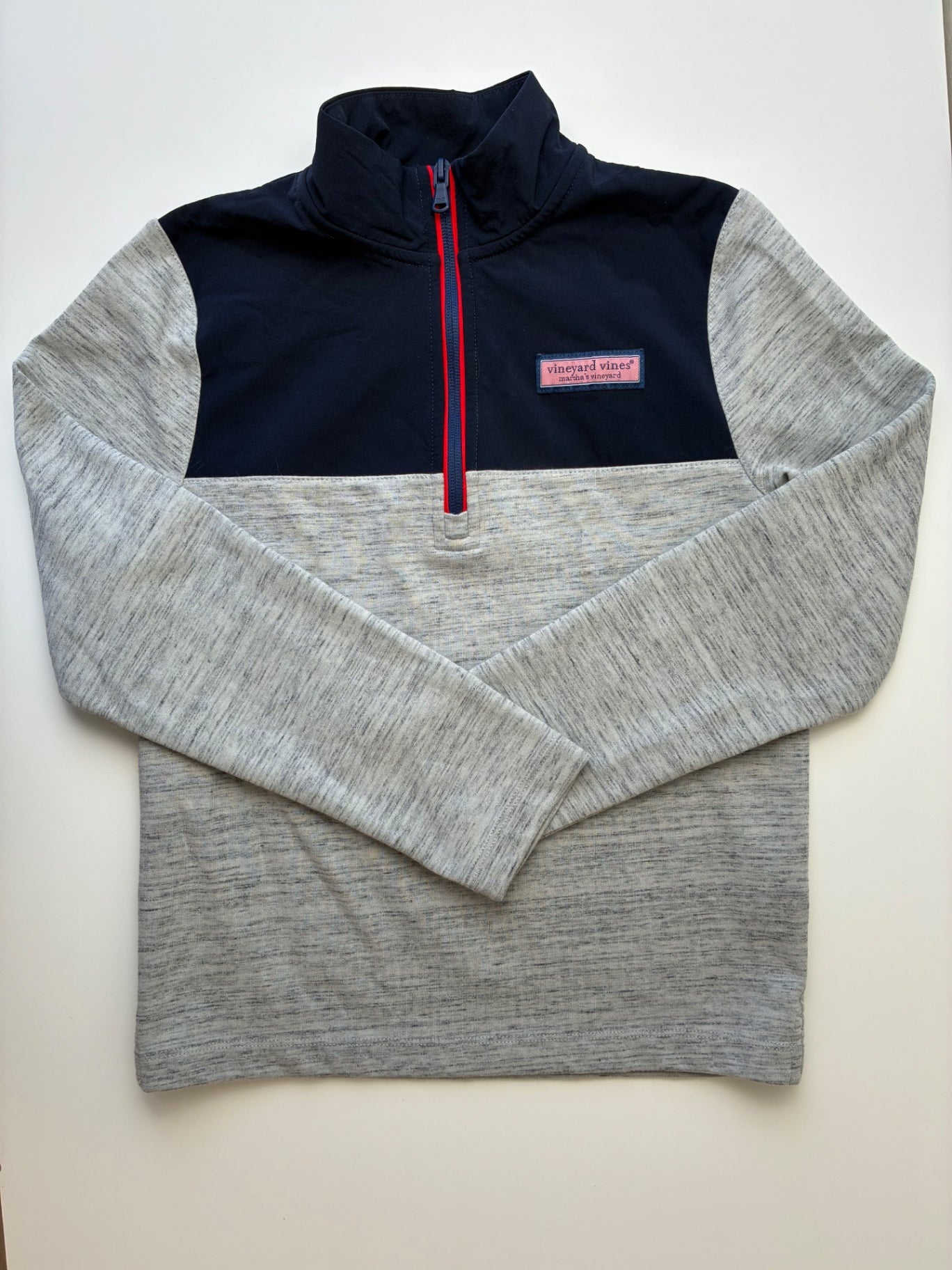 Vineyard Vines Sweatshirt - Gray Heathered 1/4 Zip | size 12/14