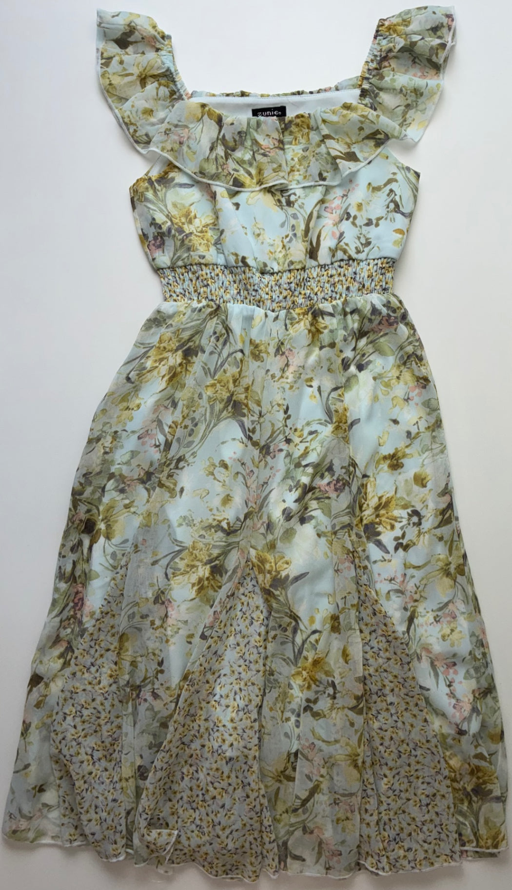 Zunie Dress - Green Floral Chiffon | size 7