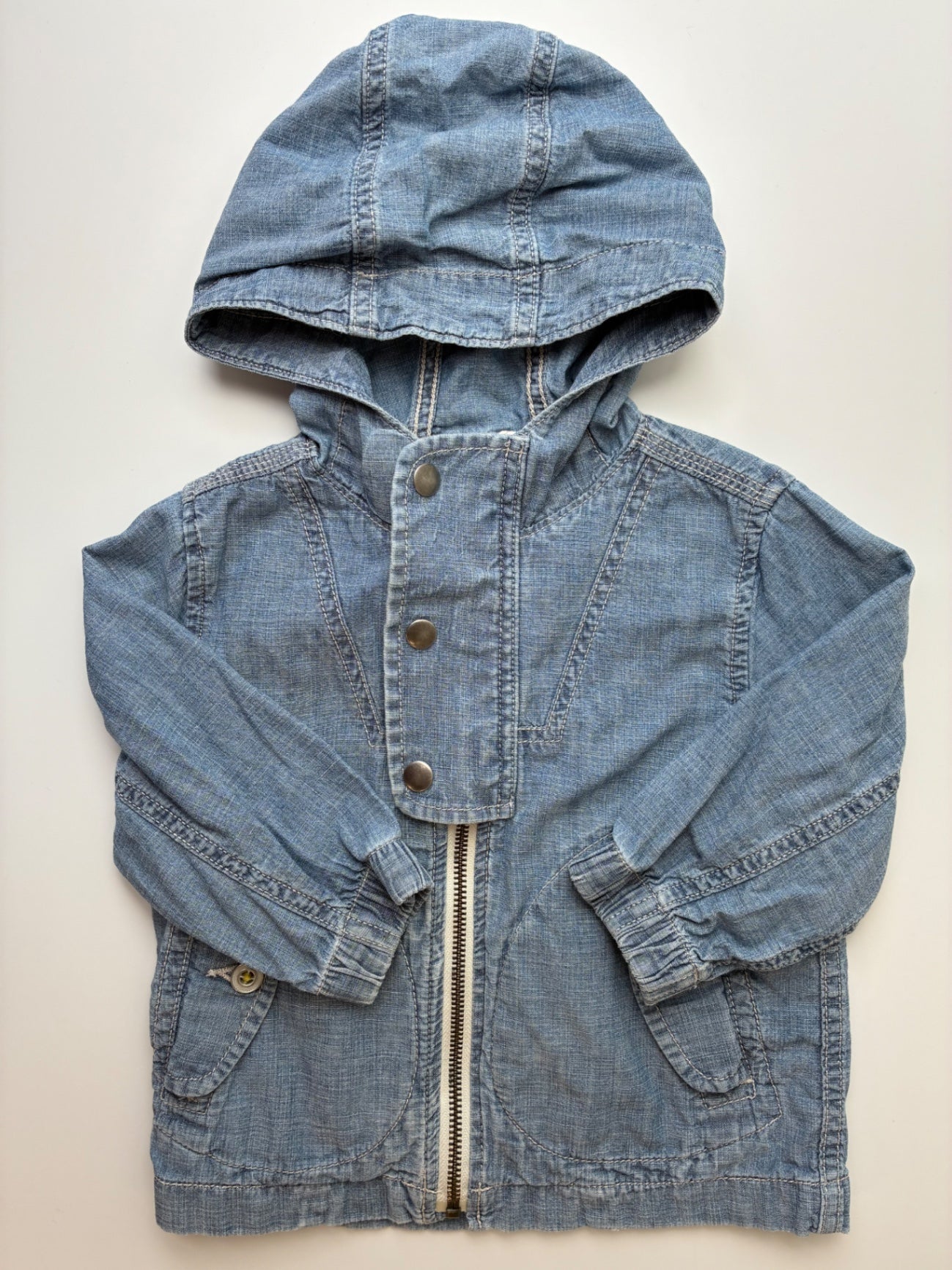Baby Gap Jacket - Blue 100% Cotton Chambray | size 12 - 18 Months