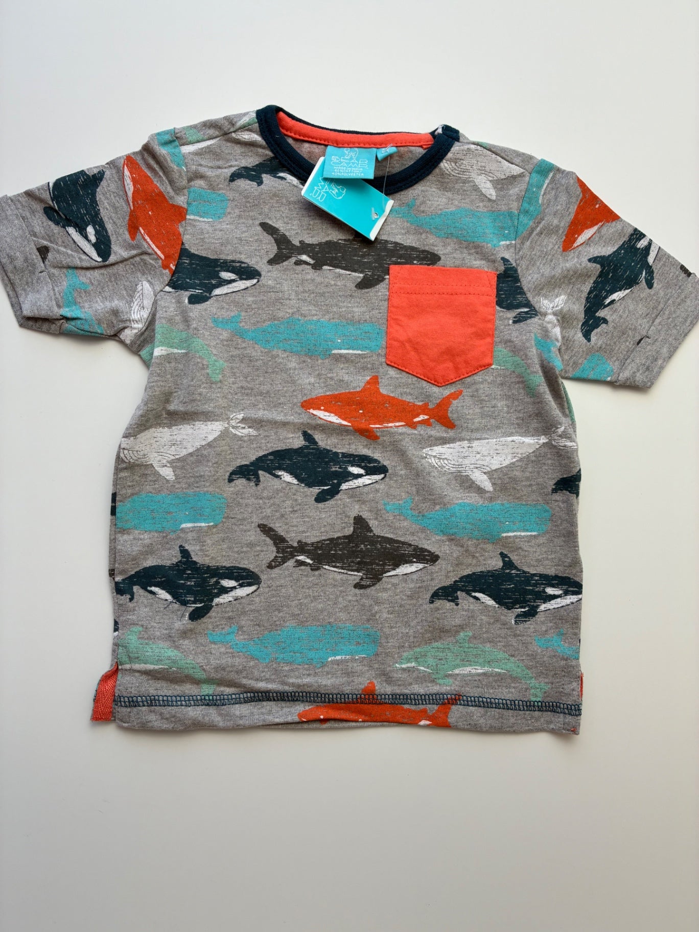 Bear Camp T-Shirt - Gray Whale Print | size 2T