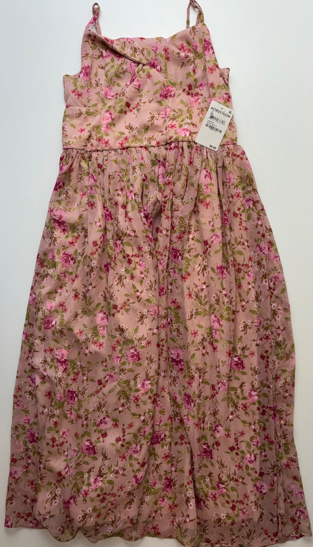 Zunie Dress - Pink Floral Lace-Up Maxi | size 12