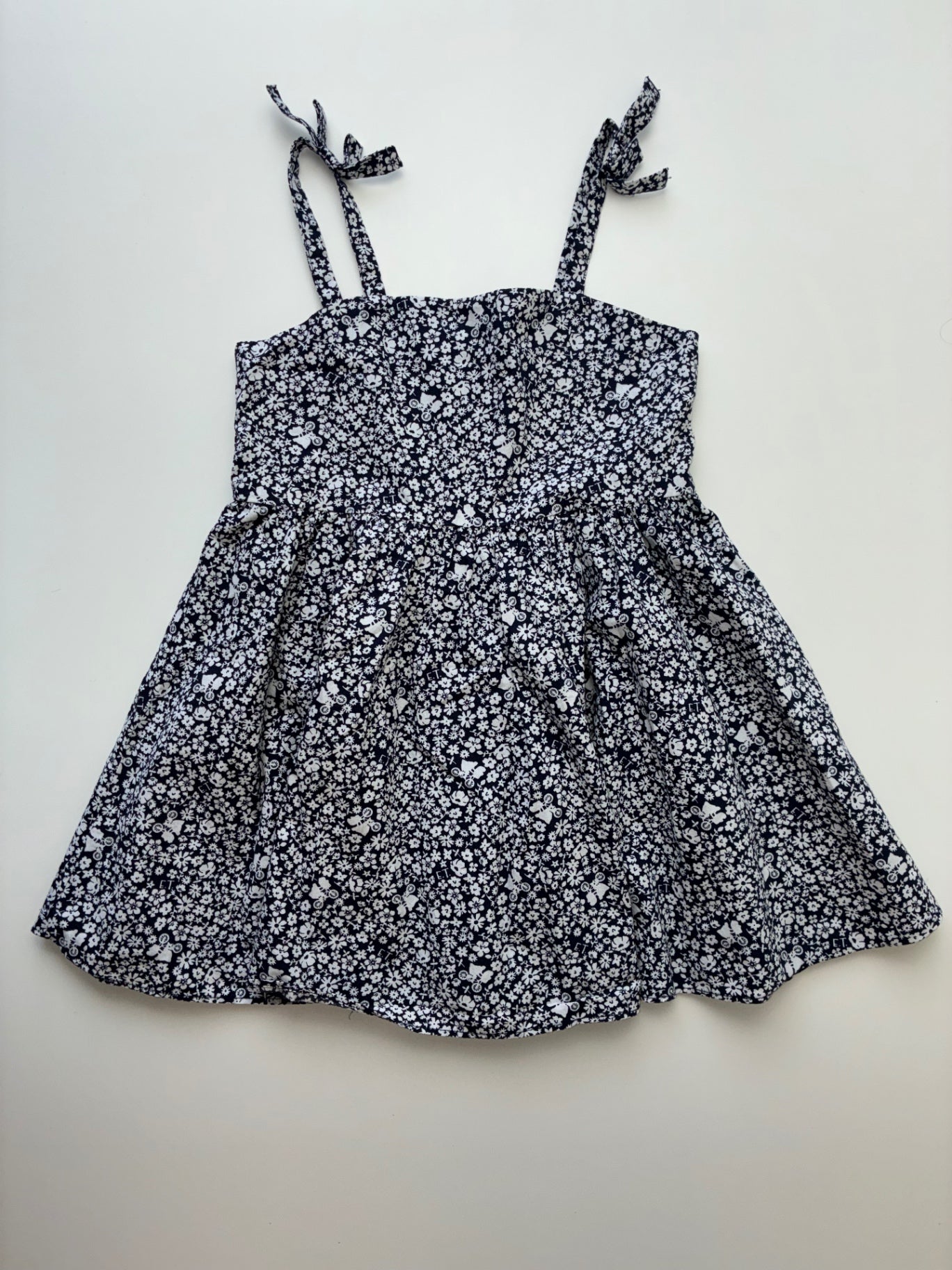 Janie and Jack Dress - Navy Blue ET Floral Sleeveless | size 4T