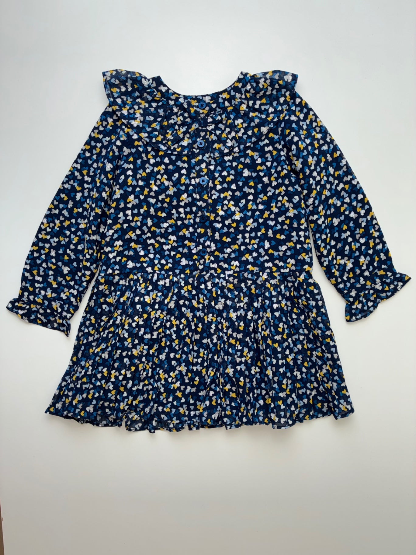Mayoral Dress - Navy Blue Hearts + Glitter | size 2T