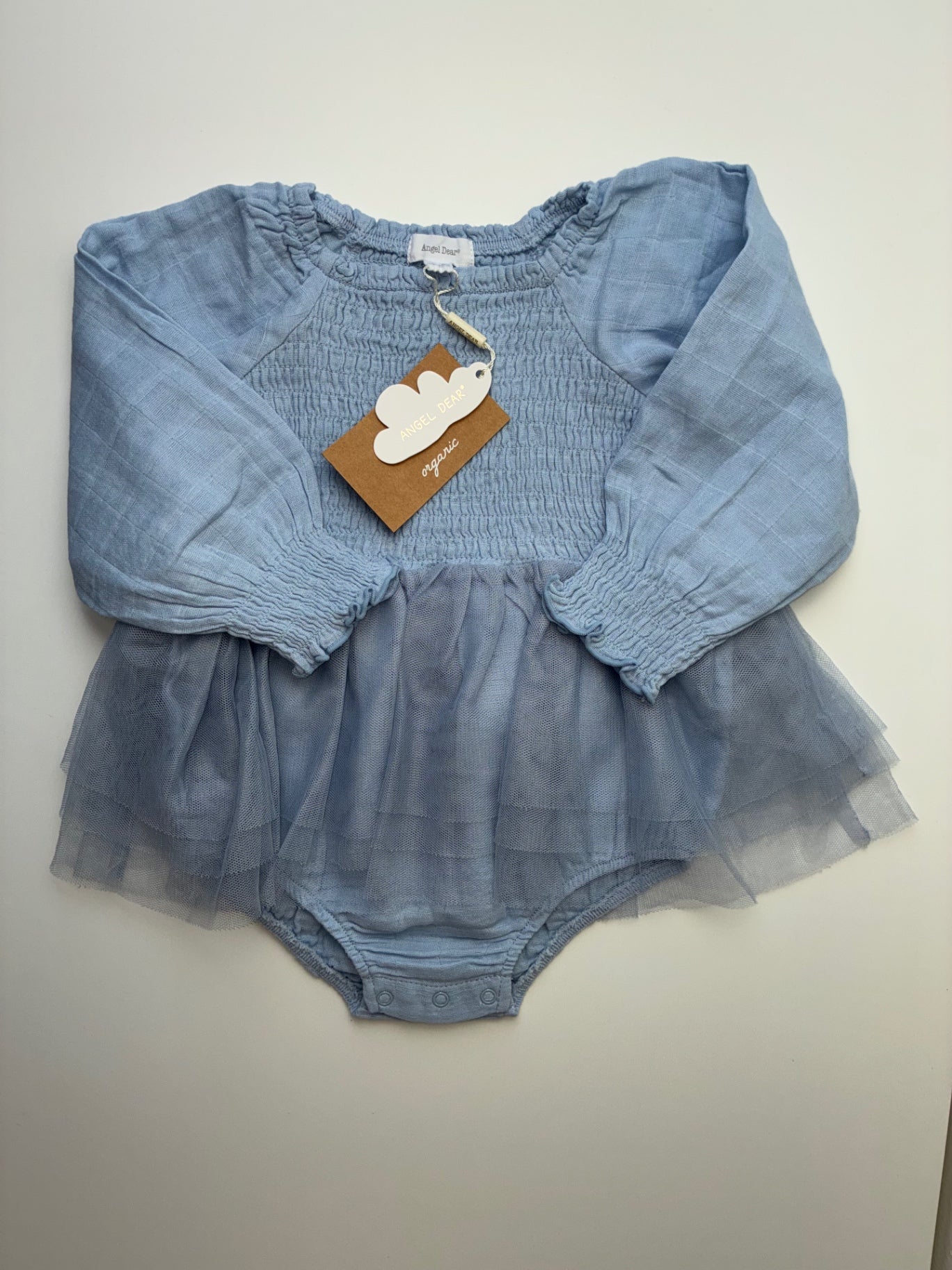 Angel Dear Dress - Blue Long Sleeve Smocked Tutu | size 18 - 24 Months