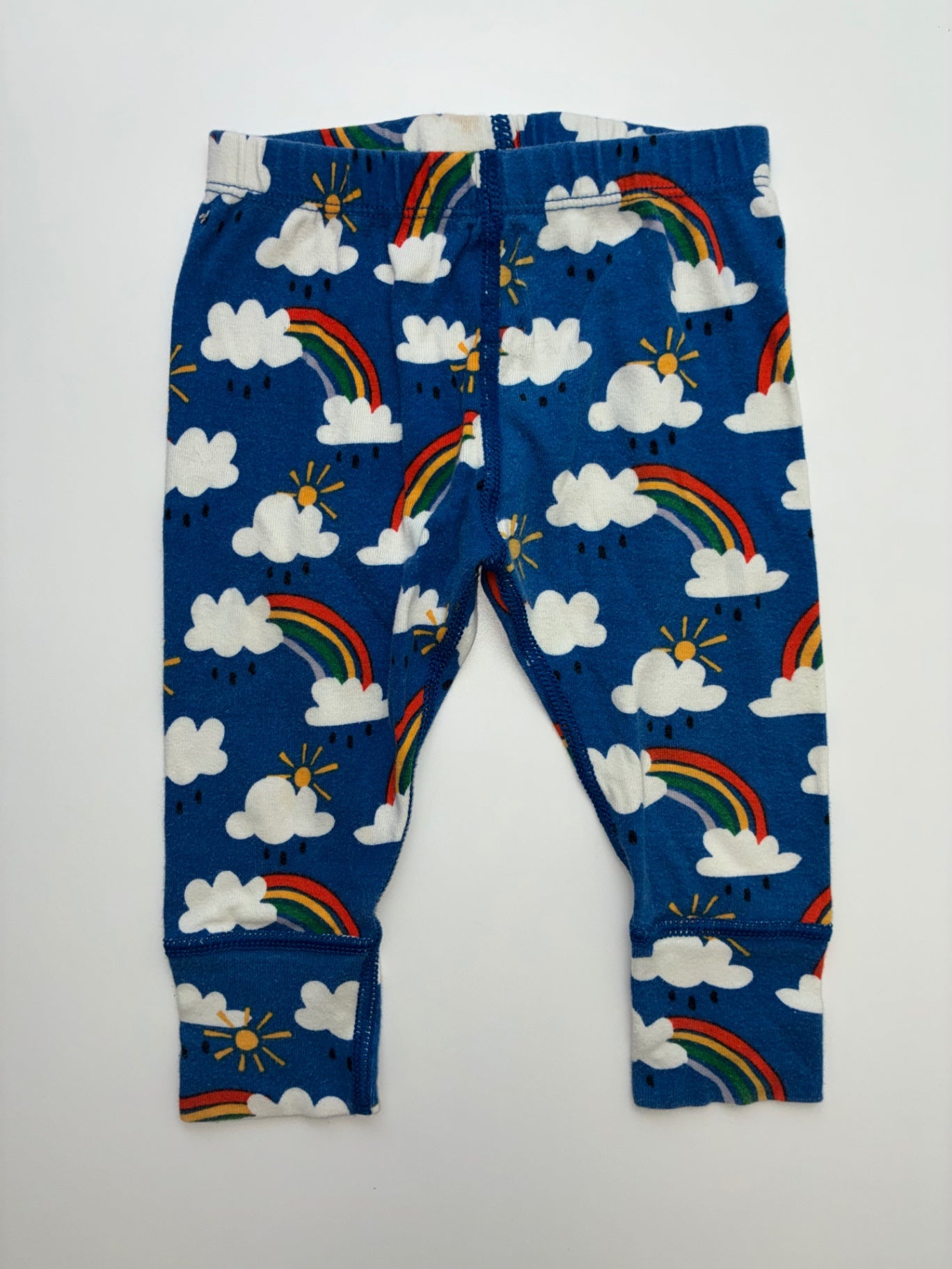 Hanna Andersson Leggings - Blue Rainbows + Clouds | size 6 - 12 Months