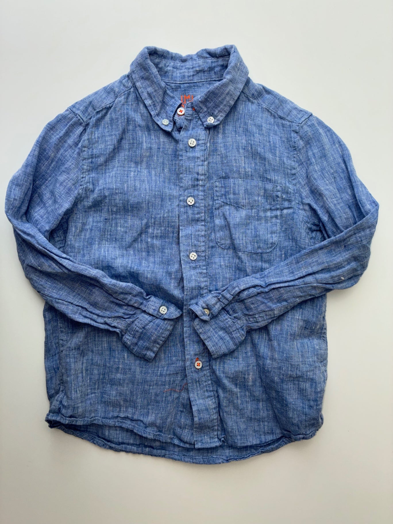J. McLaughlin Shirt - Blue 100% Linen Button Down | size 5T