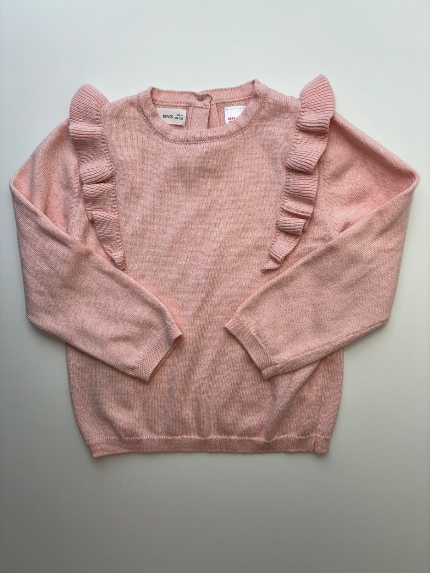 Mango Sweater - Pink Solid Ruffle | size 3T/4T