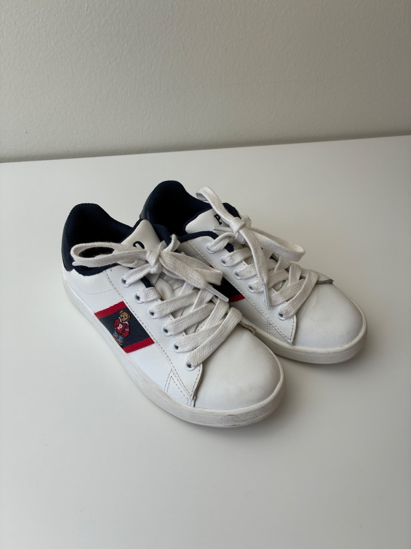 Polo Ralph Lauren Shoes - White Embroidered Bear Sneakers | size Shoe 13