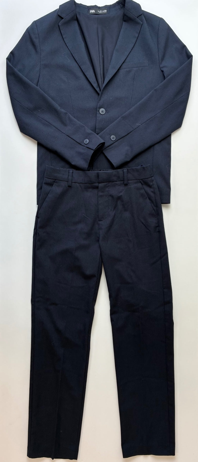 Zara 2 Piece Ensemble - Navy Blue Suit Jacket + Pants | size 10