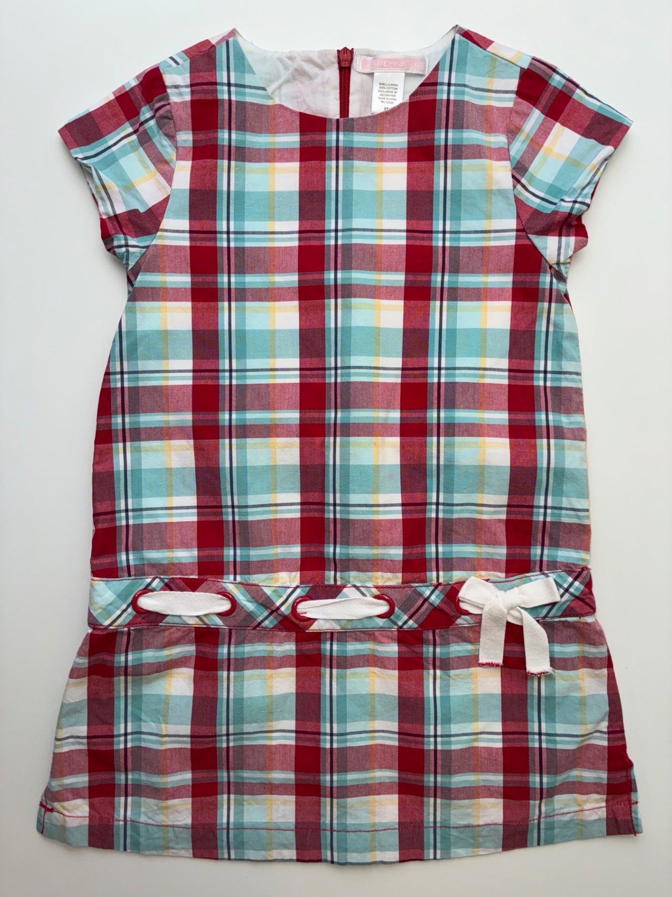 Janie and Jack Dress - Red Plaid Drop Waist | size 3T