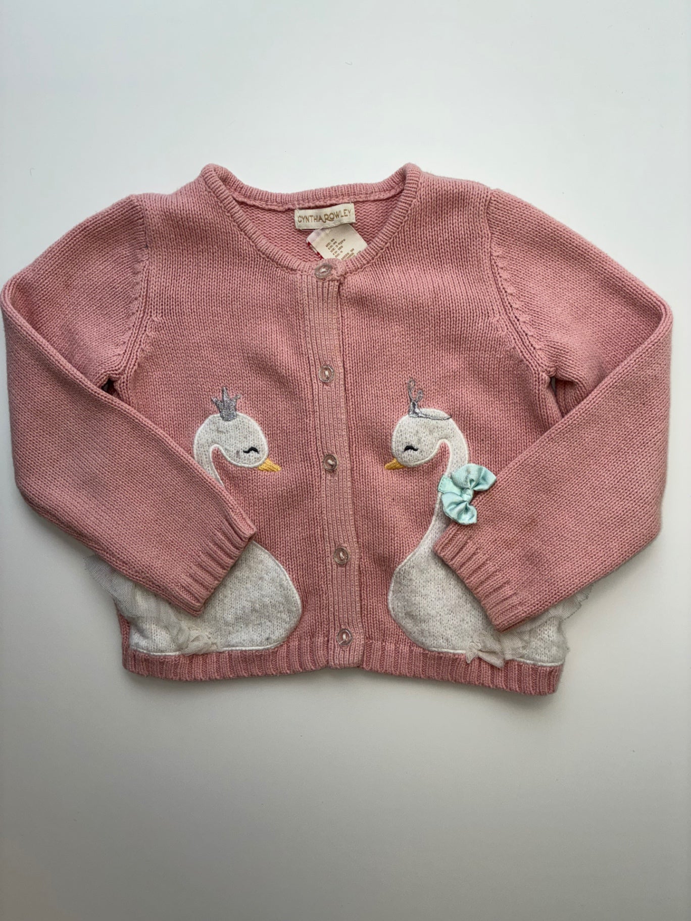Cynthia Rowley Sweater - Pink Swan Cardigan | size 4T