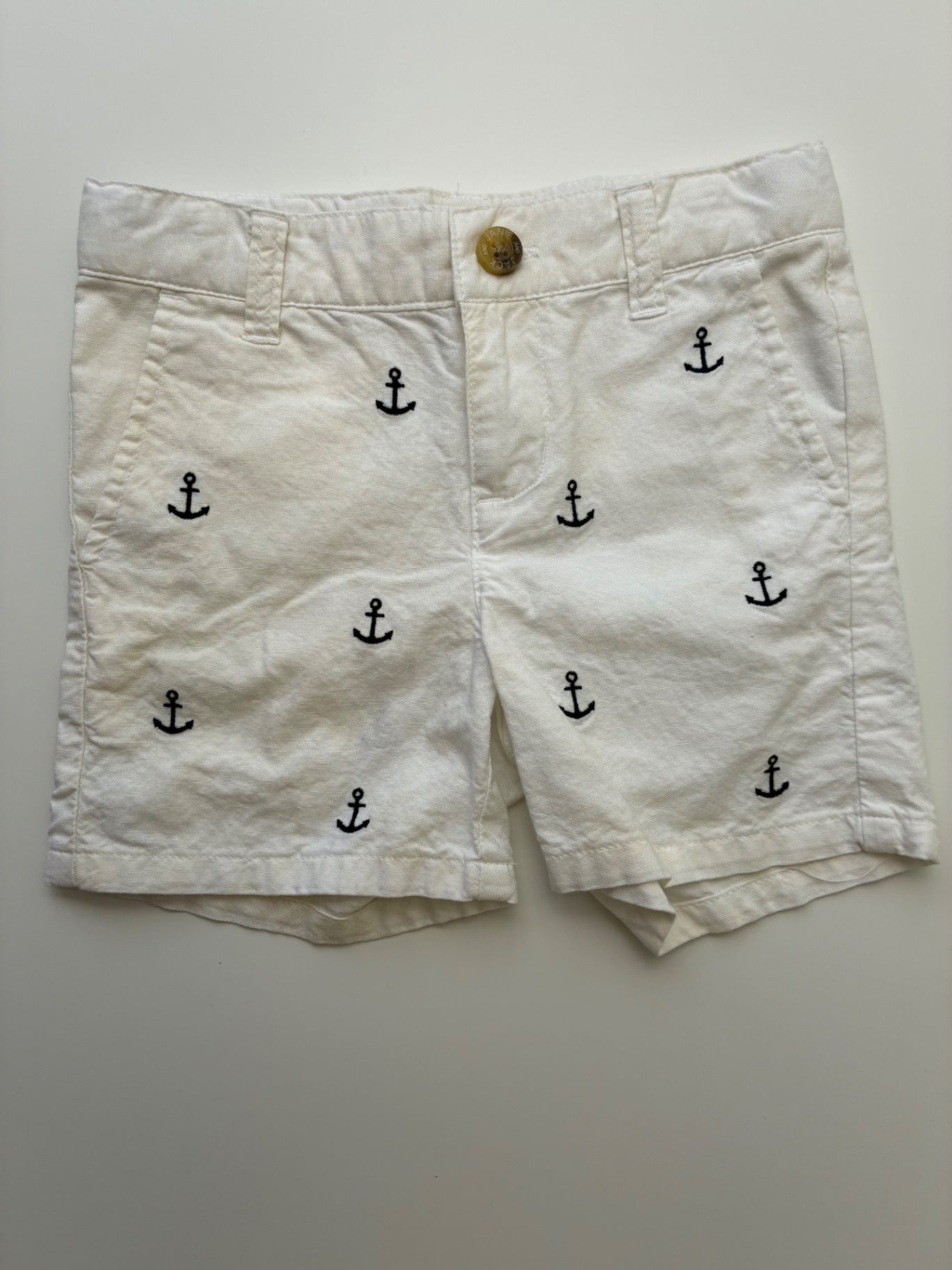 Janie and Jack Shorts - White Embroidered Anchors | size 2T