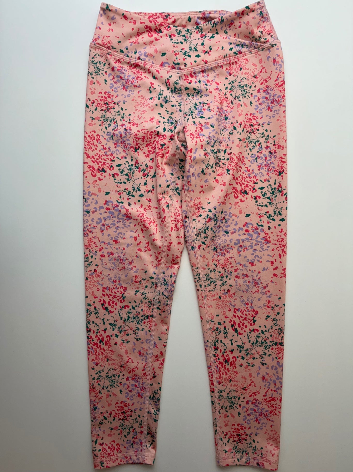 Zella Leggings - Pink Cross Waist Animal Print | size 8/10