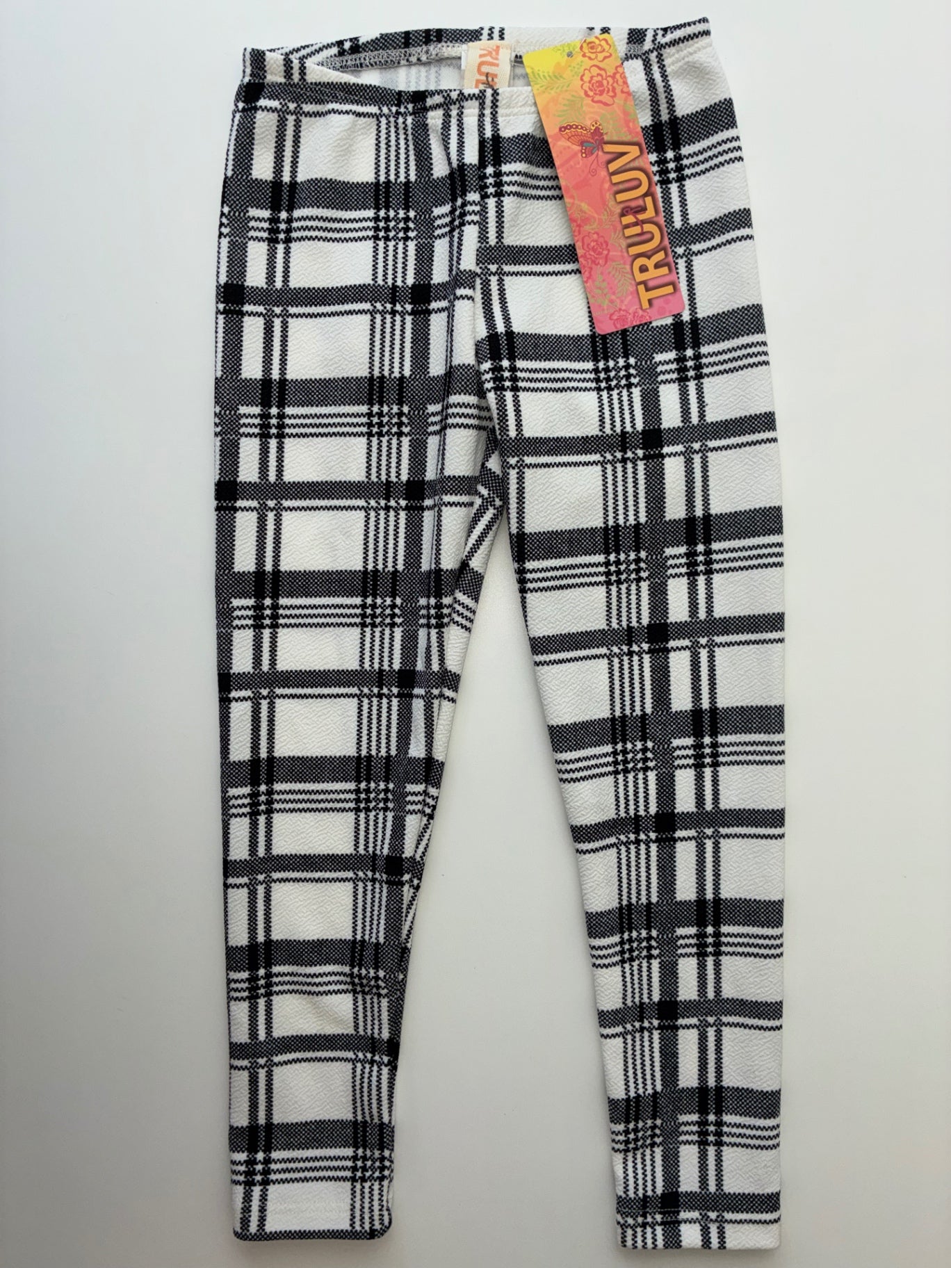 Truluv Leggings - Black/White Plaid | size 4T
