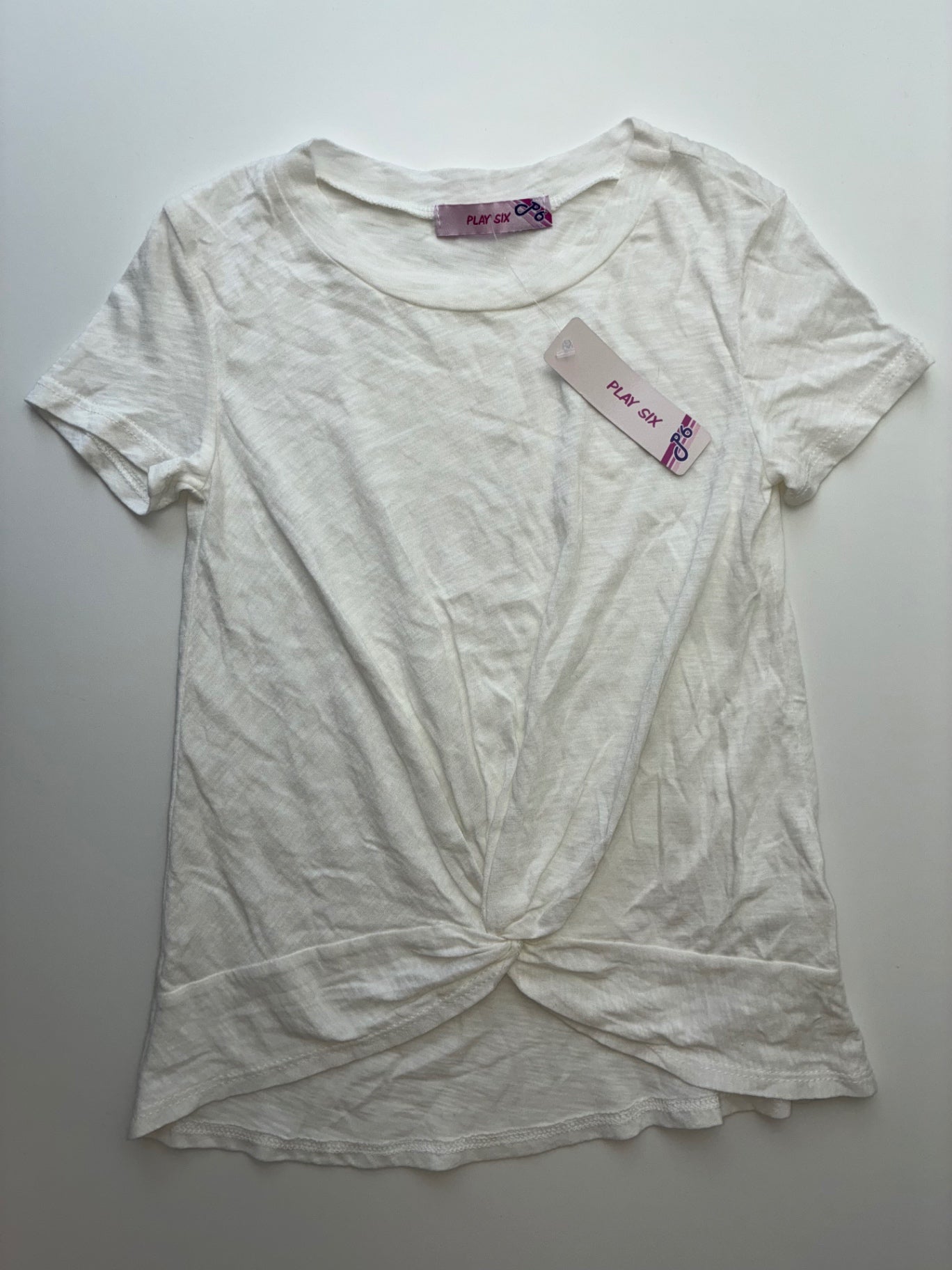 Play Six T-Shirt - White Knotted | size 6
