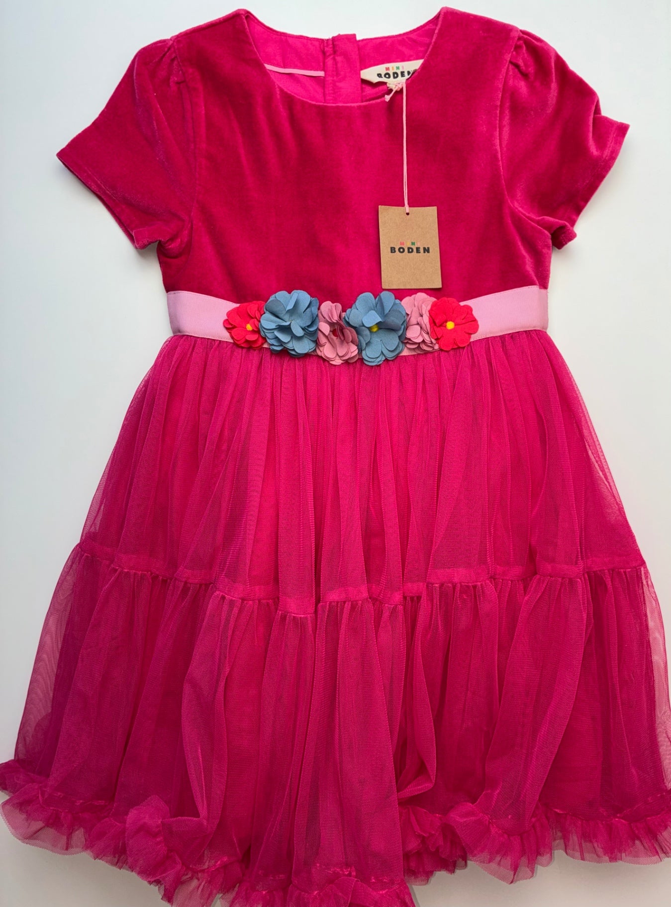 Mini Boden Dress - Pink Velvet + Tulle | size 7/8