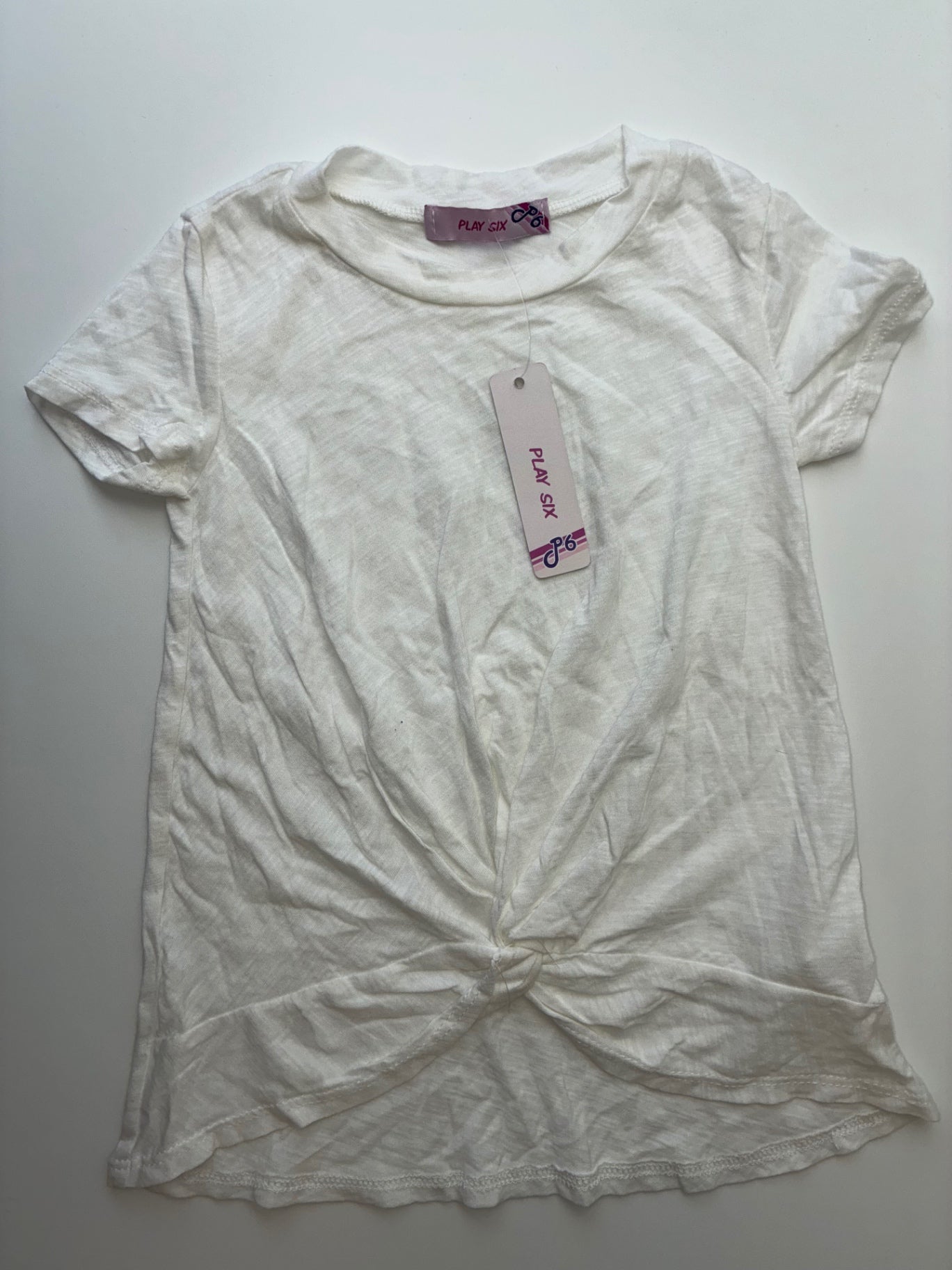 Play Six T-Shirt - White Knotted | size 4T