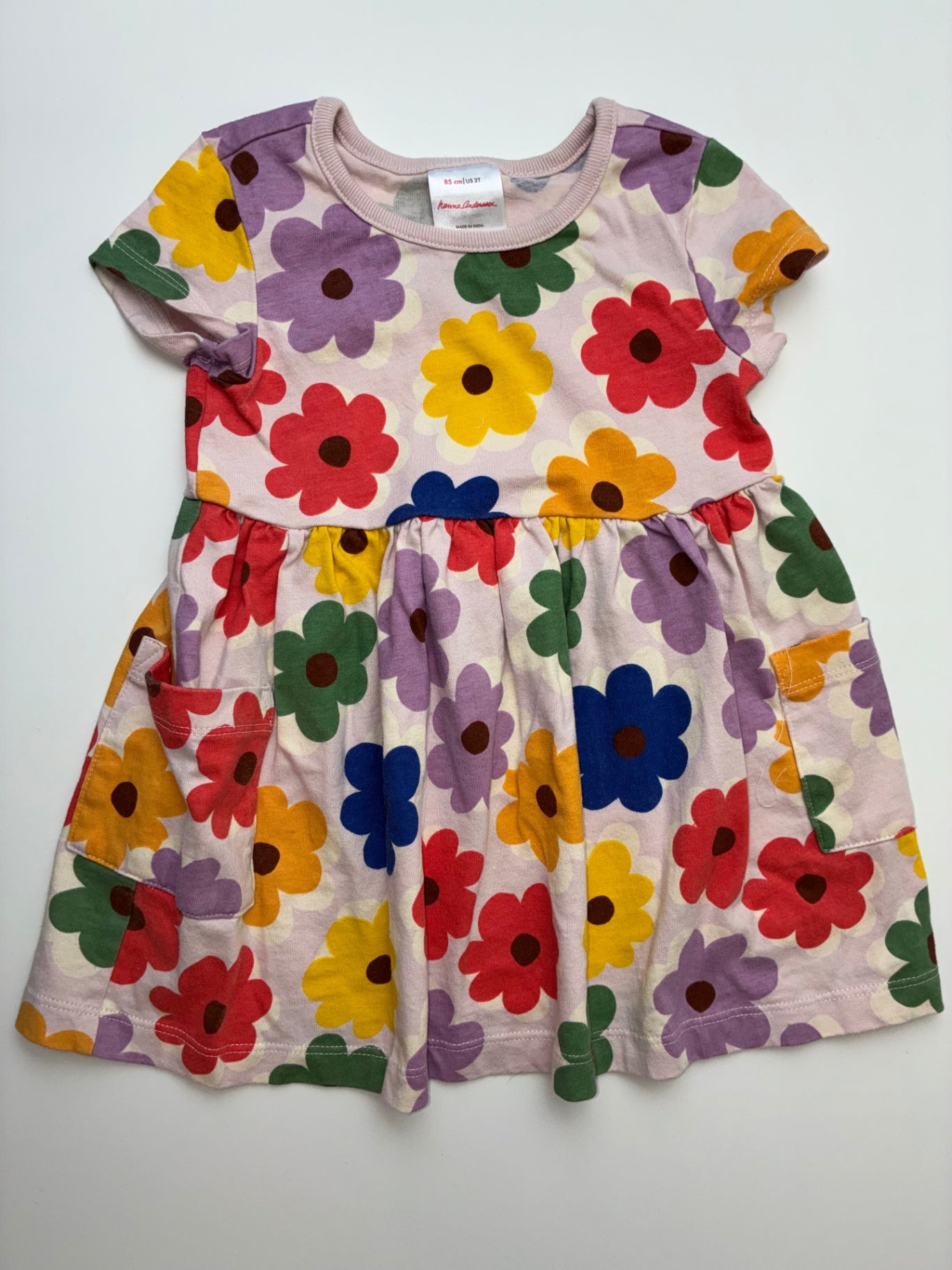 Hanna Andersson Dress - Multicolor Floral Short Sleeve | size 2T