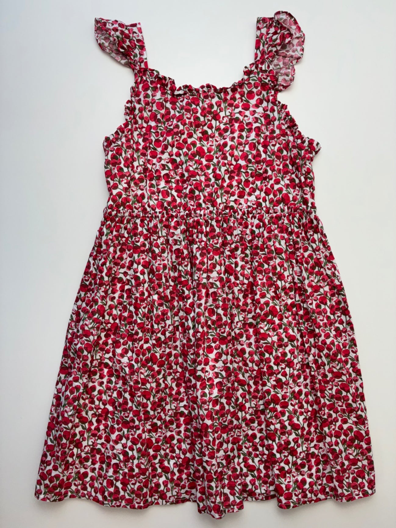 Crewcuts Dress - Red Floral Liberty Fabric | size 8