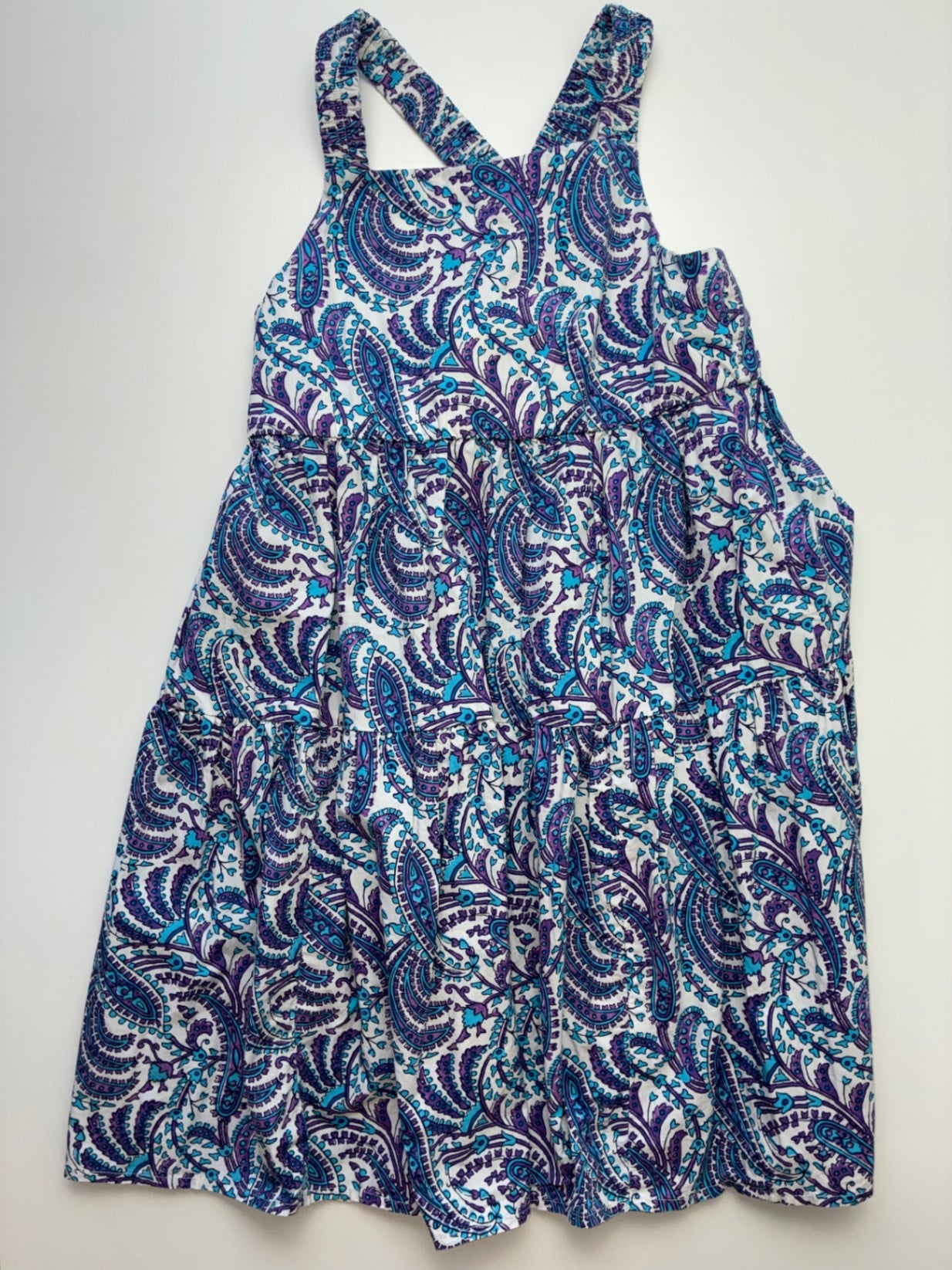 Crewcuts Dress - Purple Paisley Sleeveless | size 7