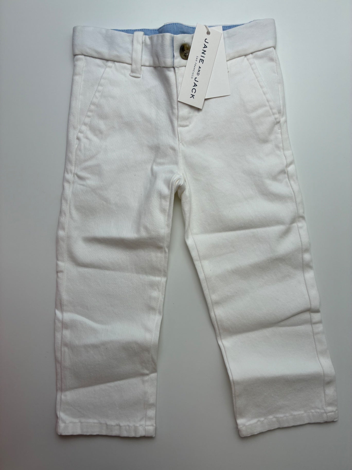 Janie and Jack Pants - White Oxford | size 2T