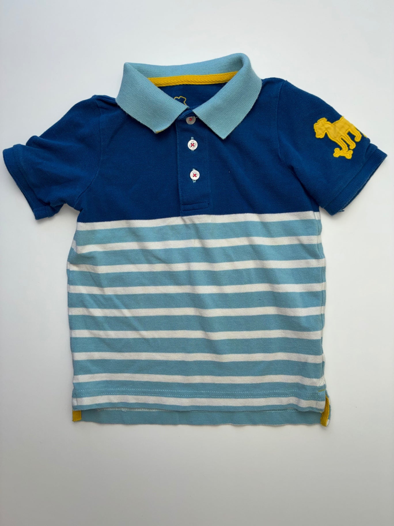 Mini Boden Shirt - Blue Striped Polo | size 3T/4T
