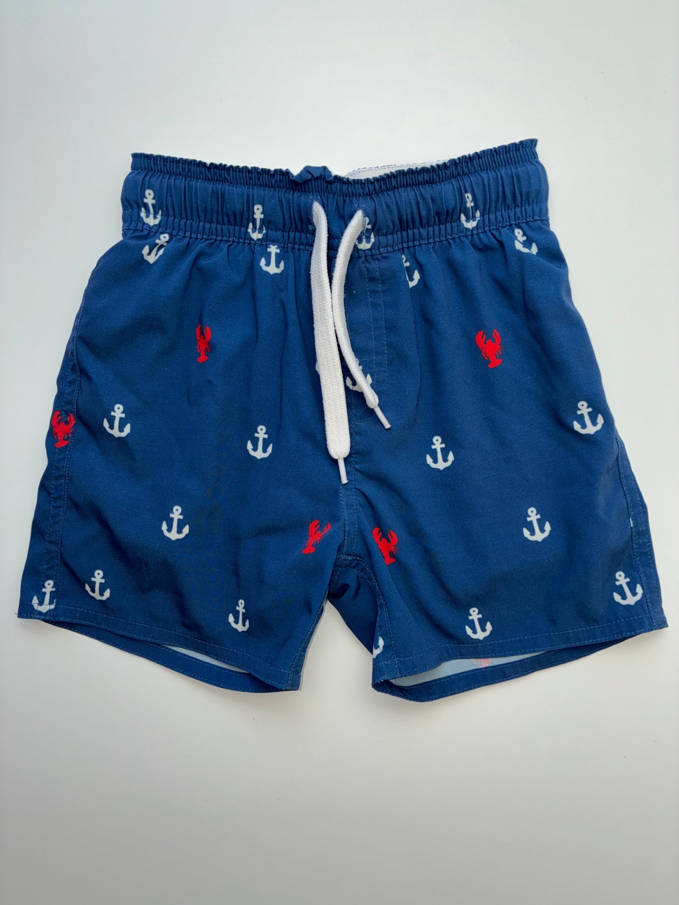 Wes and Willy Swimsuit - Navy Blue Anchor Swim Trunks | size 3T