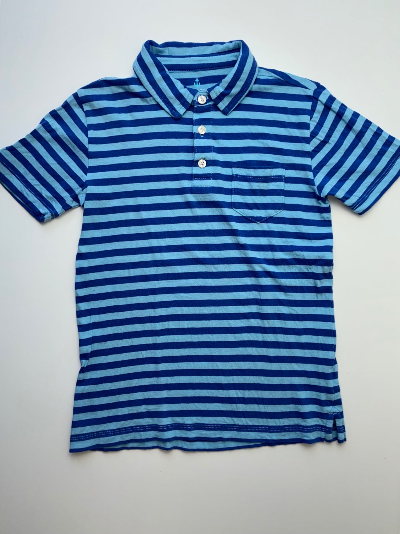 Crewcuts Shirt - Blue Striped Polo | size 8/9