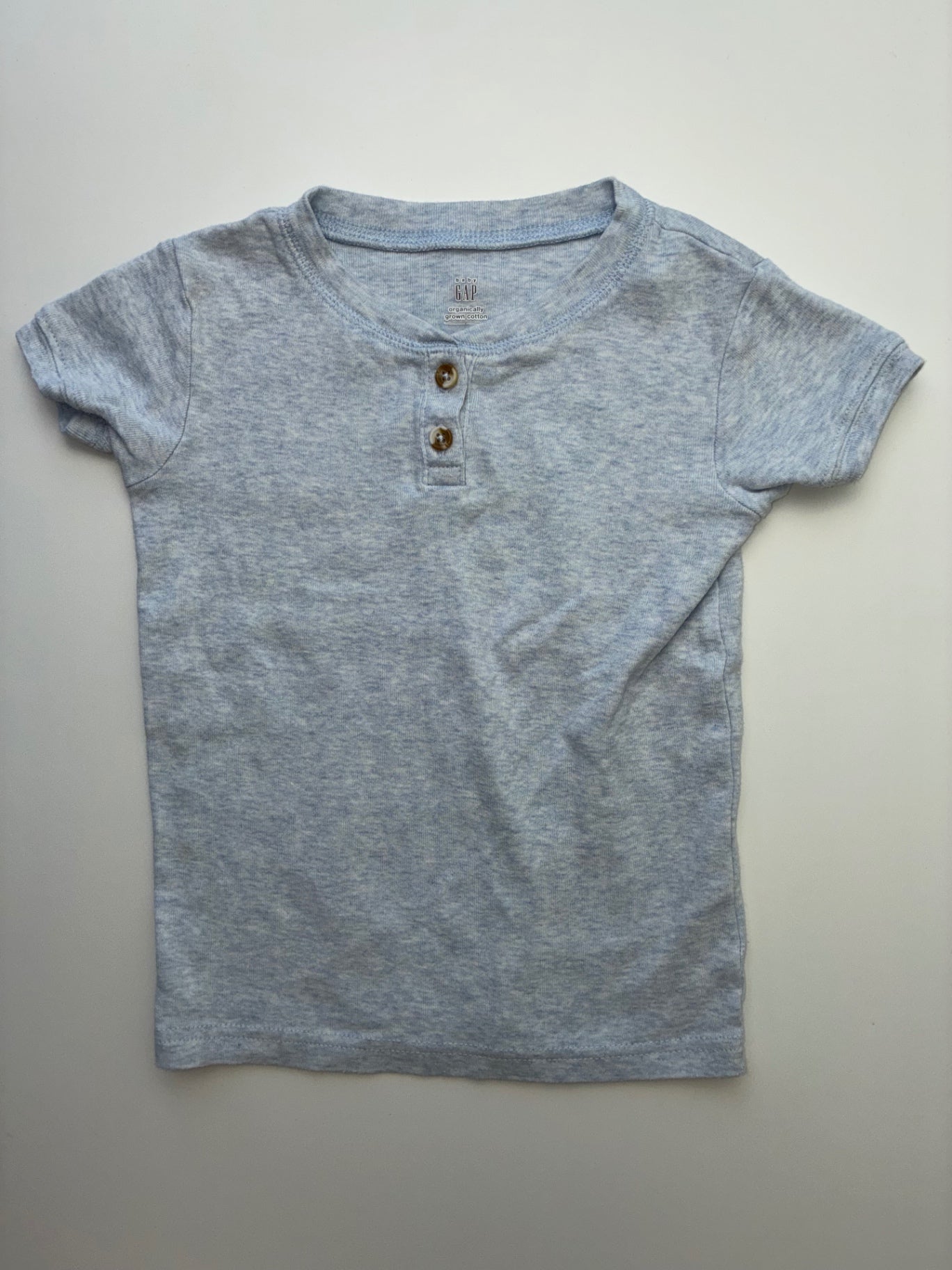 Baby Gap T-Shirt - Blue Short Sleeve Henley | size 4T