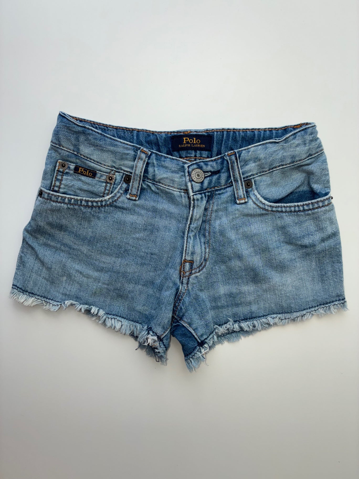 Polo Ralph Lauren Shorts - Blue Frayed Cotton Denim | size 8