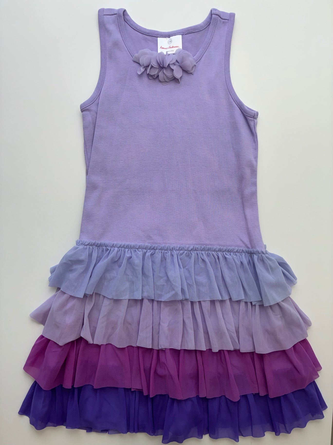 Hanna Andersson Dress - Purple Tulle Ruffles | size 8
