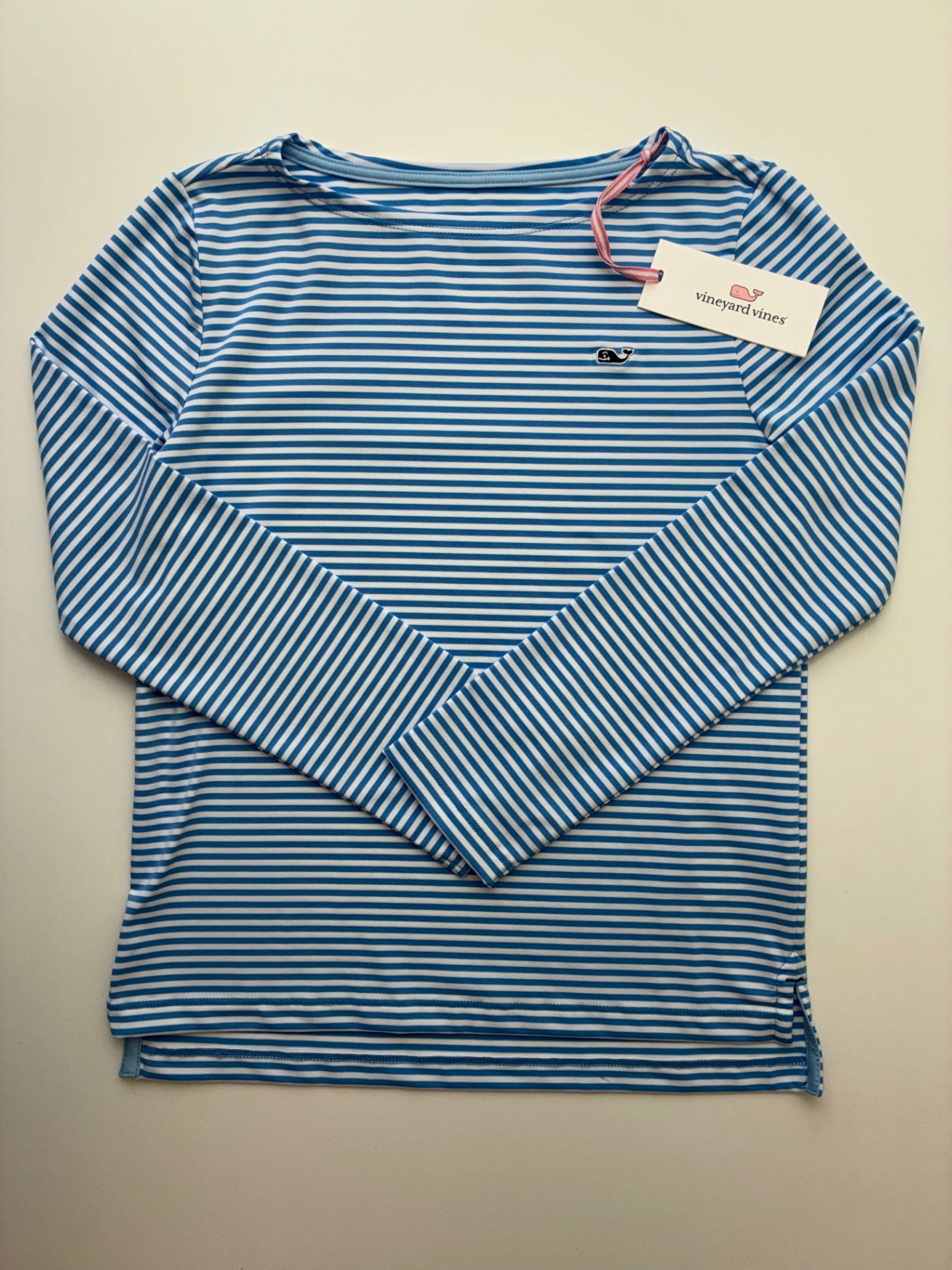 Vineyard Vines Long Sleeve T-Shirt - Blue Striped Rash Guard | size 10/12