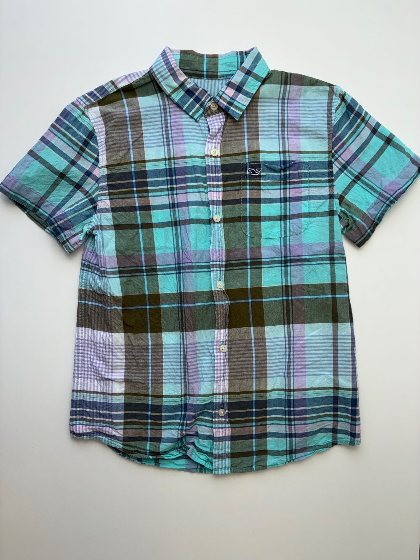 Vineyard Vines Shirt - Blue Plaid Button Up | size 8/10