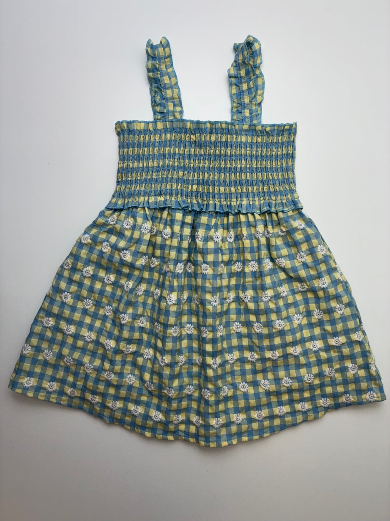 Zara Dress - Blue/Yellow Smocked Gingham | size 2T