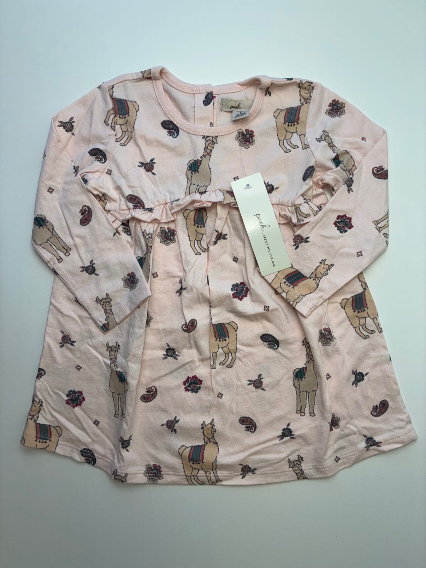 Peek Dress - Pink Llamas | size 12 - 18 Months