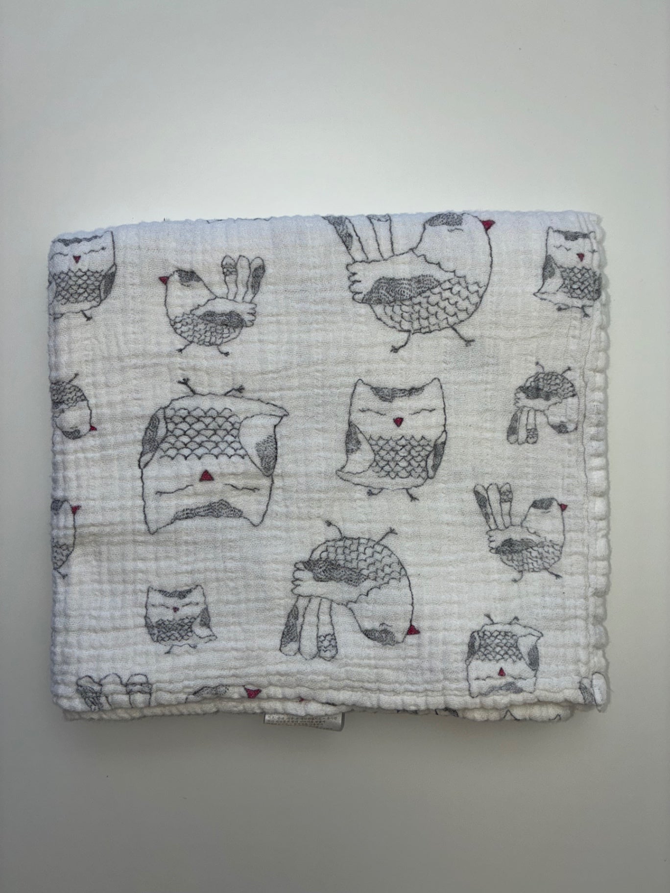 Aden + Anais Blanket - White Muslin Owls | size