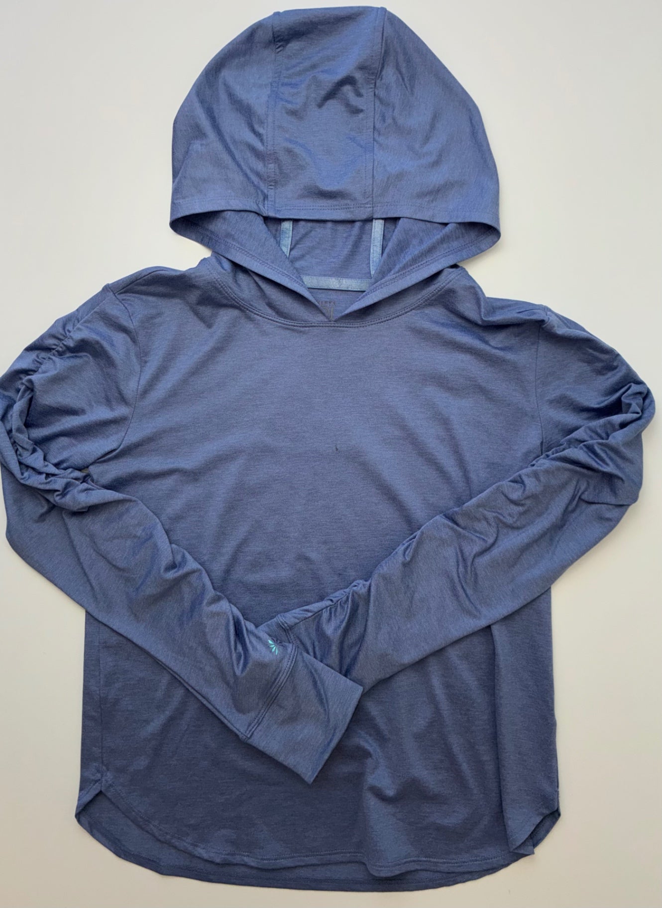 Athleta Girl Long Sleeve T-Shirt - Purple Heathered w/ Hood | size 12